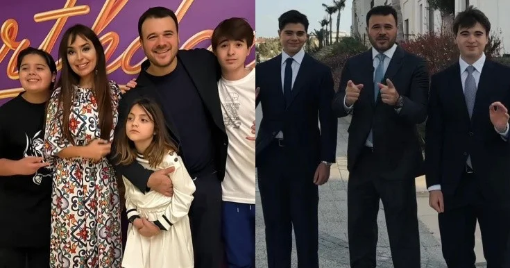 Emin oğulları ilə birlikdə Leyla Əliyevanı təbrik etdi Video