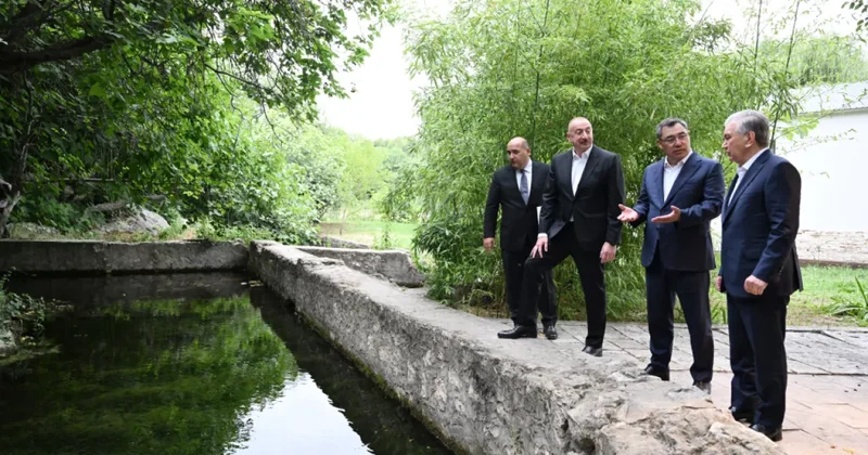 Президенты Азербайджана, Узбекистана и Кыргызстана посетили крепость Шахбулаг в Агдаме ФОТО