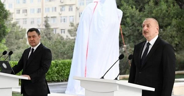 Əliyev və Japarov Ağdamın Xıdırlı kəndində...