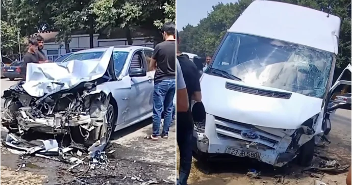 Masallıda “BMW” yük maşınına çırpıldı, 2 nəfər xəstəxanalıq oldu VİDEO