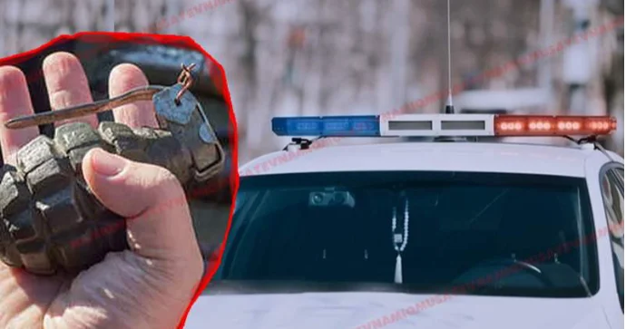 Müayinədən boyun qaçıran sürücü yol polisi maşınına qumbara atdı