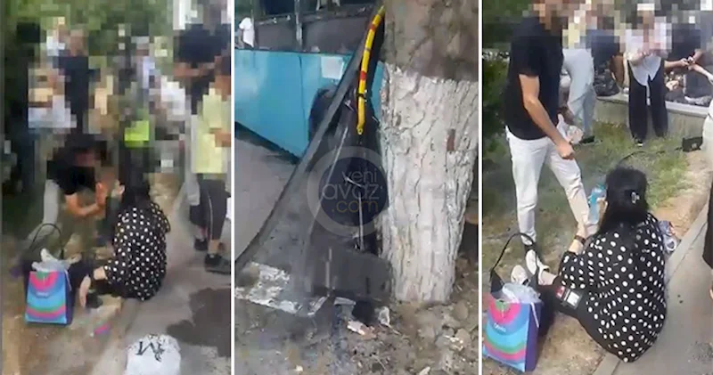 Bakıda avtobus qəza törətdi Video