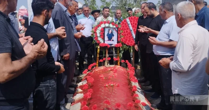 Xarkovda raket zərbəsi nəticəsində ölən tələbə Kürdəmirdə dəfn edildi FOTOLAR
