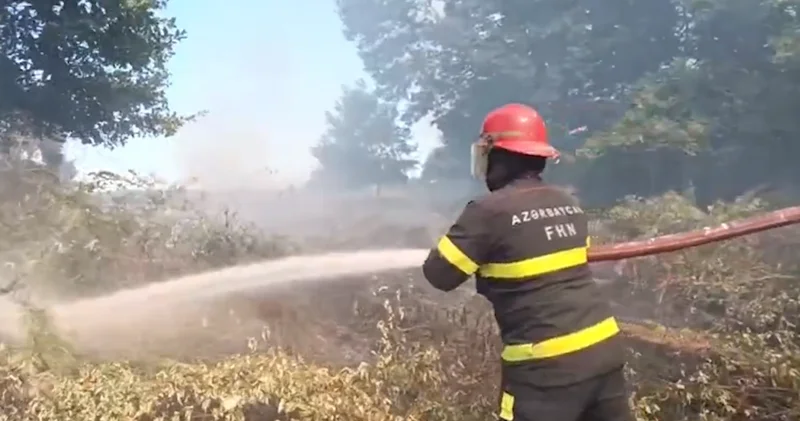 Lənkəranda açıq ərazidə baş verən yanğının söndürülməsi istiqamətində əməliyyat davam edir
