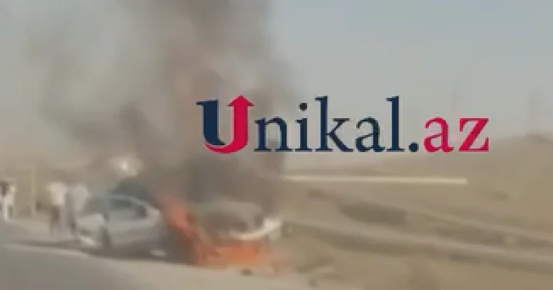 “Mercedes” yanaraq külə döndü VİDEO
