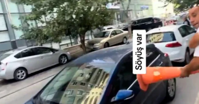 Mühafizəçi sürücünü təhqir etdi; xəstəxana önündə dava düşdü ANBAAN VİDEO