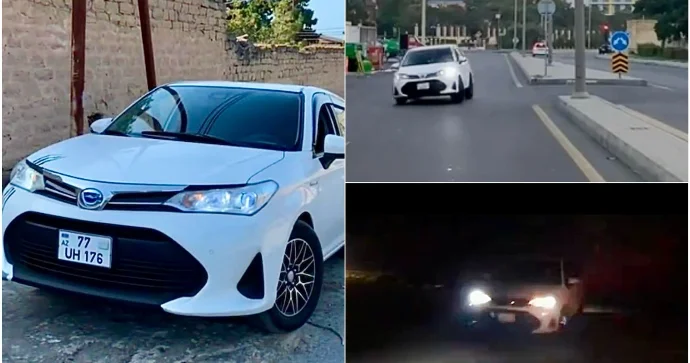 Mərdəkanda “Toyota” ilə avtoxuliqanlıq edib “TikTok”da paylaşdı 77 UH 176 VİDEO