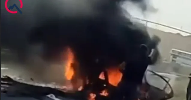 Balaxanı yolunda avtomobil külə döndü Video Yenilənib