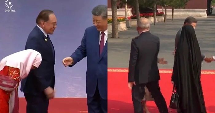 Bu 2 xanım Çin prezidenti ilə salamlaşmaqdan imtina etdi VİDEO