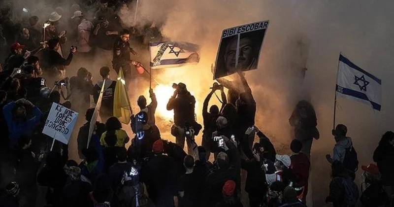 Протесты у дома Нетаньяху ВИДЕО