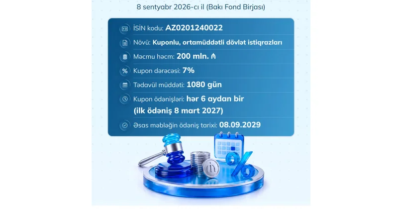Maliyyə Nazirliyi dövlət istiqrazlarının yerləşdirilməsi üzrə hərrac baş tutacaq