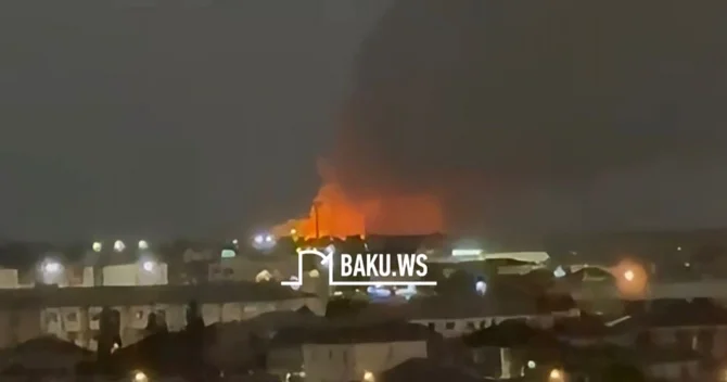 Bakıda güclü yanğın Sakinlər qatı dumandan narahatdır