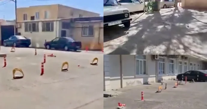 Yasamalda qanunsuz parklanma: Küçə maneələrlə zəbt edilib VİDEO