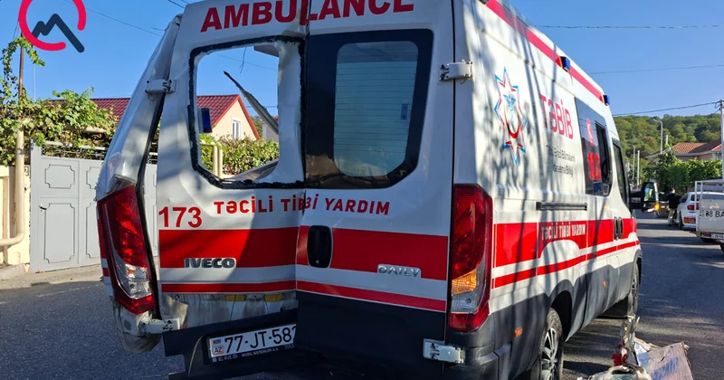Qusarda təcili yardım maşını qəzaya düşdü Fotolar