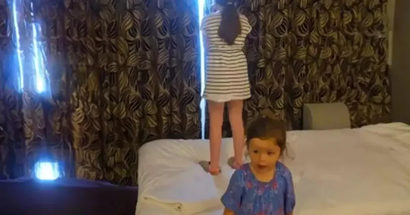 Otel pərdəsini açanda gördükləri mənzərə hamını mat qoydu VİDEO