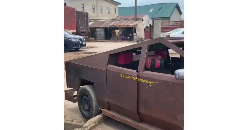 В Нигере создали точнейшую копию автомобиля Tesla Cybertruck ВИДЕО