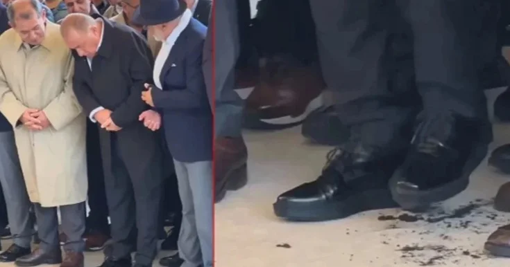Fatih Terimin ayaqqabısı dəfndə parçalandı Video