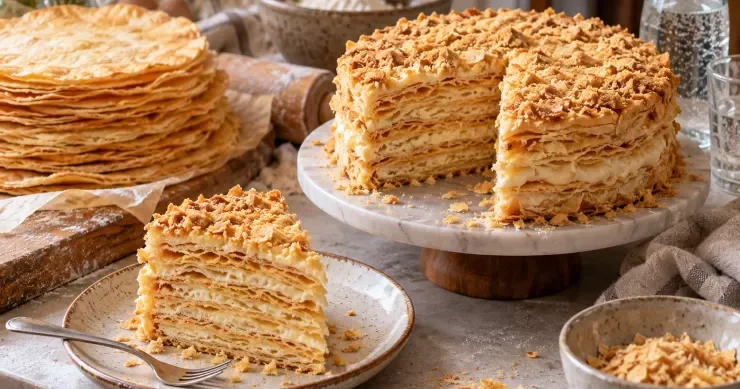 Qazlı su ilə “Napoleon” tortu: 8 korjlu resept