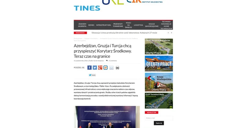 Polşa mətbuatı: Azərbaycan, Gürcüstan və Türkiyə Aralıq Dəhlizində yükdaşımaları sürətləndirməyi hədəfləyir