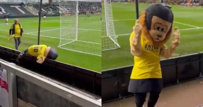 İngiltərə Kubokunda sərxoş maskotun sərgüzəştləri VİDEO