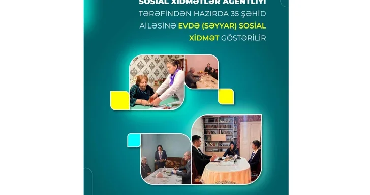 В Азербайджане социально бытовые услуги на дому оказываются 35 семьям шехидов