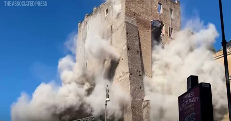 Romada tarixi bina uçub, azı 4 nəfər xəsarət alıb VİDEO