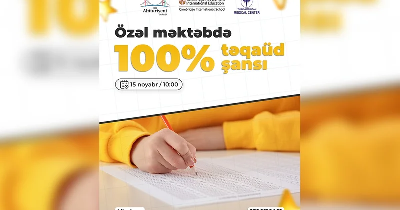 Özəl məktəbdə 100% təqaüd fürsəti Hər uşaq üçün özəl təhsil imkanı