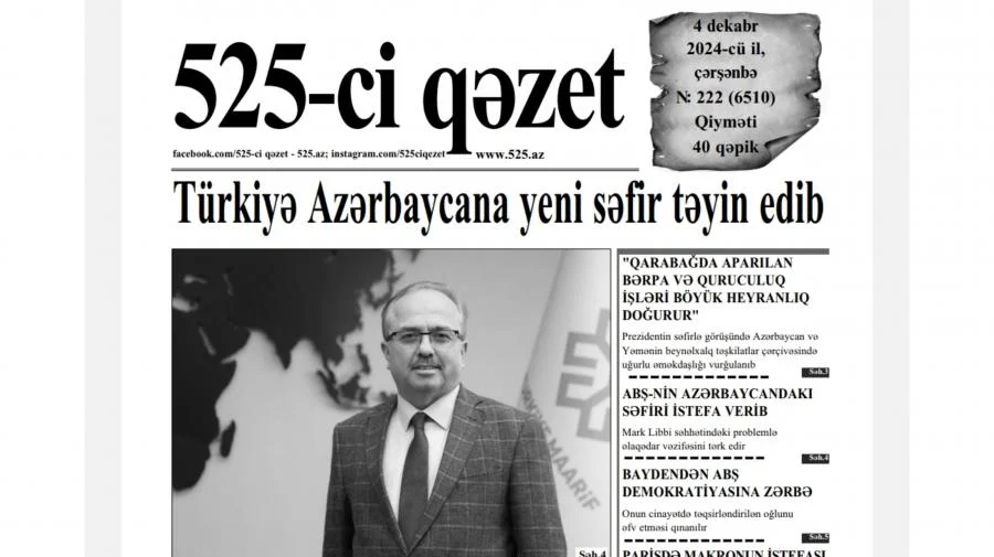 525ci qəzet “525ci qəzet”in 4 dekabr sayında nələr var? ANONS