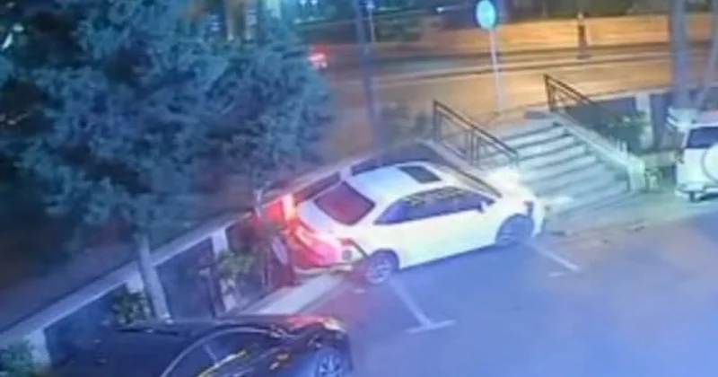 Paytaxtda Toyota Corolla belə qəzaya düşdü VİDEO