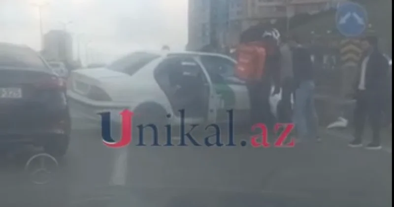 Bakıda Bolt qəza törətdi Yolda sıxlıq yarandı (VİDEO)