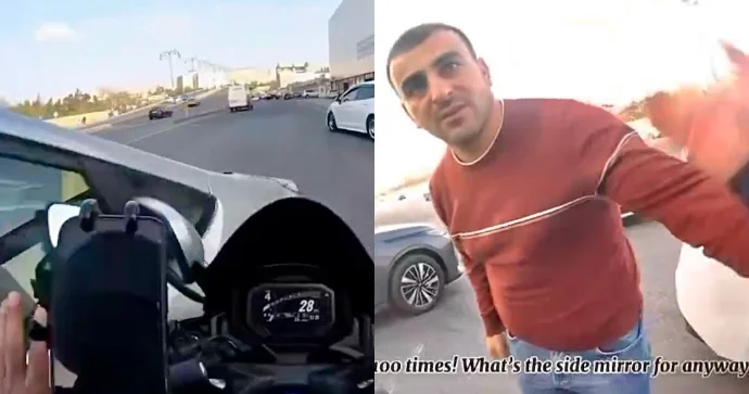 Prospektdə qayda pozan “Prius” və ondan geri qalmayan motosiklet toqquşdu ANBAAN VİDEO