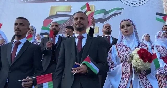 Qəzza zolağında kütləvi toy mərasimi keçirilib...