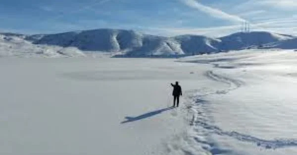Türkiyədə göl belə donub Mənfi 14 dərəcə şaxtada + FOTOLAR