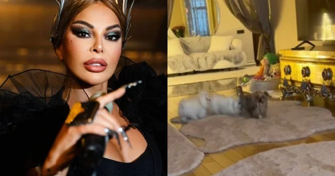 Aygün Kazımovanın dəbdəbəli evindən görüntülər