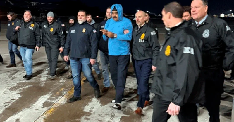 Maduro Nyu Yorka gətirilib Fotolar