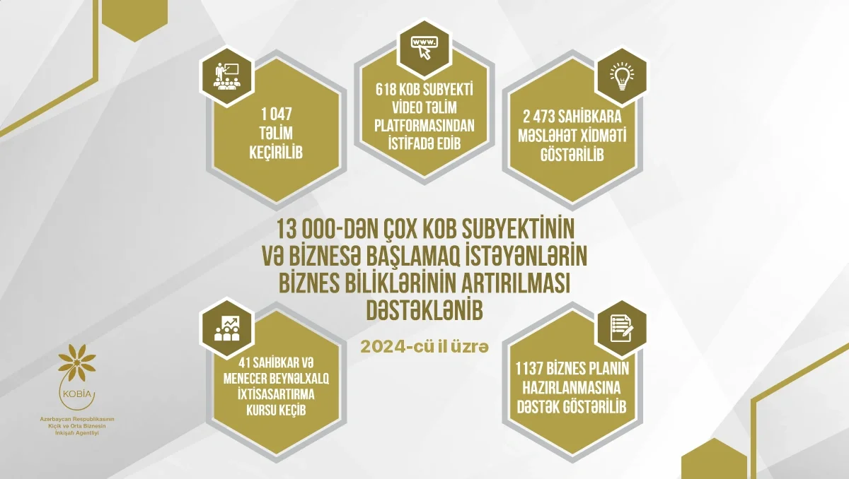 KOBİA biznes biliklərinin artırılması üzrə dəstək və xidmətlərindən 13 mindən çox şəxs faydalanıb