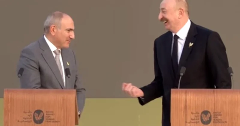Prezident Paşinyanla zarafatlaşdı “İlk kim çıxış edəcək?”