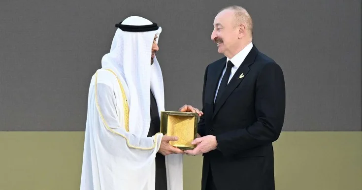 İlham Əliyevə Zayed İnsan Qardaşlığı Mükafatı verildi Fotolar