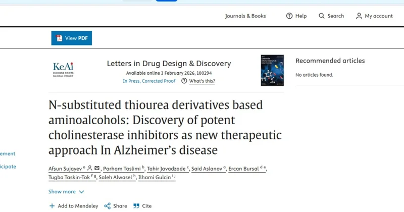 Kimyaçı alimlər Altsheymer xəstəliyinə qarşı ikili inhibitorlar yaradıblar
