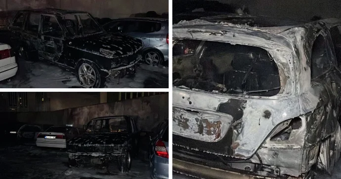 İsinmək üçün tonqal qalayan şəxs avtoservisi yandırdı 5 avtomobil kül oldu VİDEO