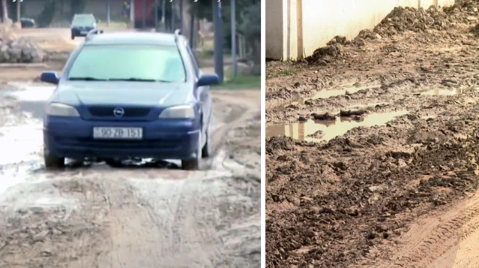 Bakıda yol qazıntı zamanı bərbad VƏZİYYƏTƏ SALINIB: Sakinlər şikayətçidir VİDEO