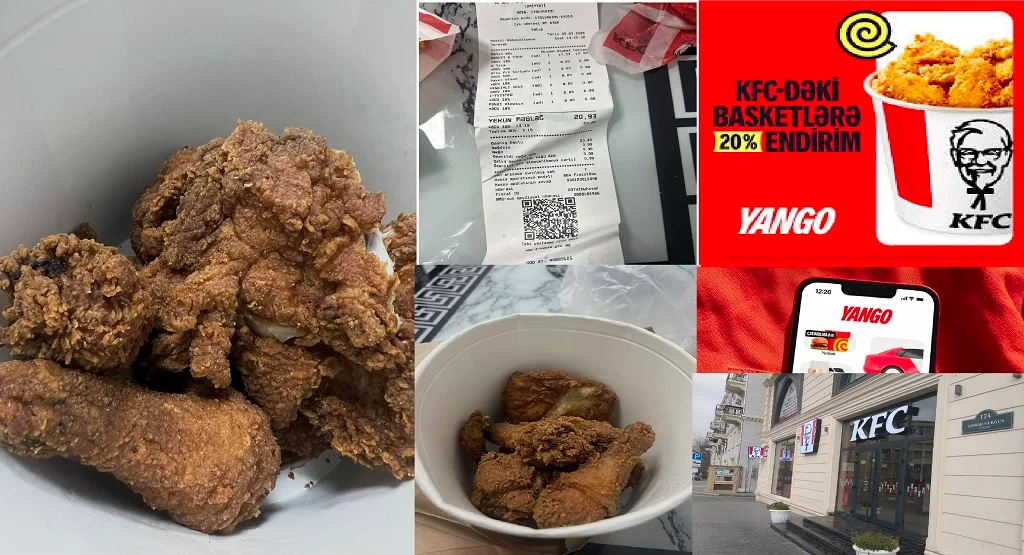 20 manat ödədi: Yango KFC dən iylənmiş toyuq gətirdi