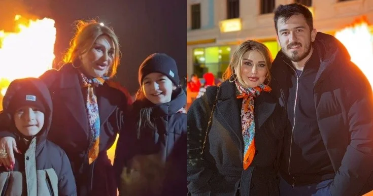 Mələkxanım Eyubova oğlu və nəvələri ilə Video
