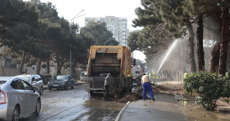 Suraxanıda genişmiqyaslı abadlıq və təmizlik işləri aparılır FOTOLAR