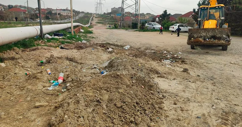 Abşeronda yağışın yaratdığı fəsadlar aradan qaldırılır Fotolar