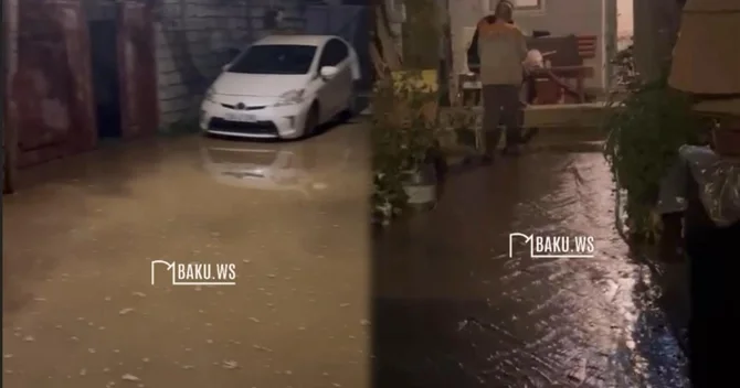 Yasamaldan Badamdara gedən ana su borusu PARTLADI Sakinlər təhlükədən narahatdır