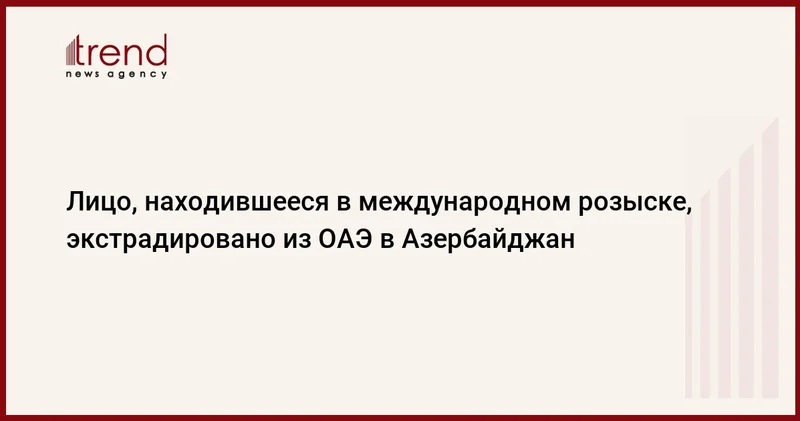 Лицо, находившееся в международном розыске, экстрадировано из ОАЭ в Азербайджан