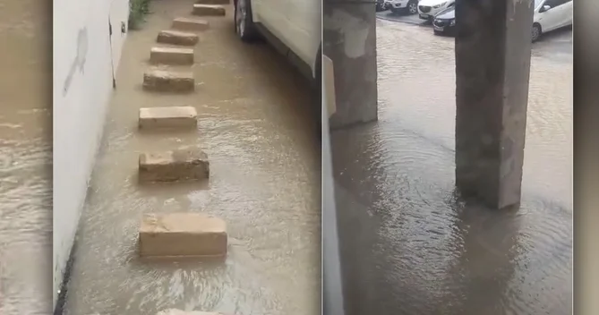 Bakıda boru partladı Məhəlləni su basdı