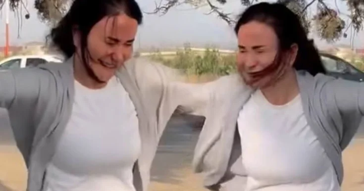 Aparıcının küləkdə çətin anları Video