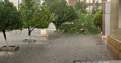 Çalxanqala kəndinə sel gəldi